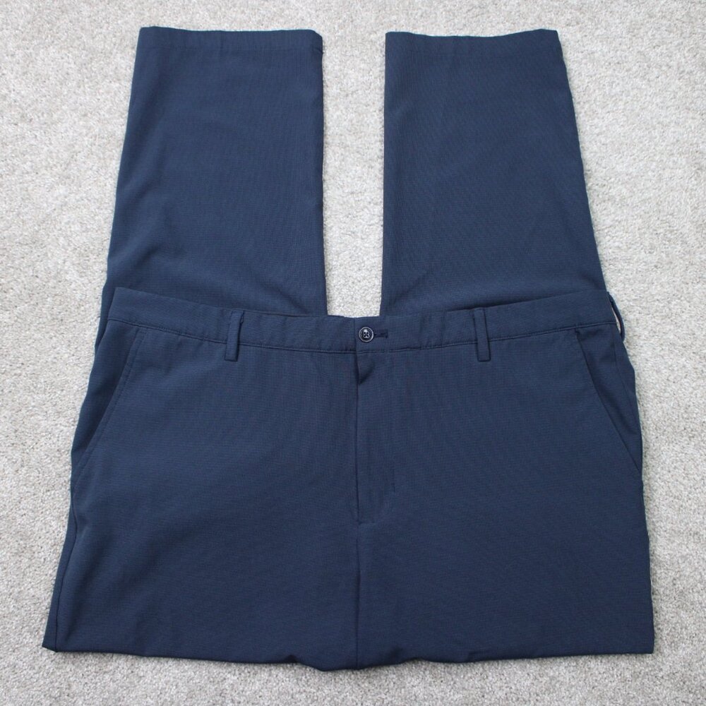 Greg Norman Pants Mens 40x30 Blue Golf Flat Front Polyester Stretch Straight Leg